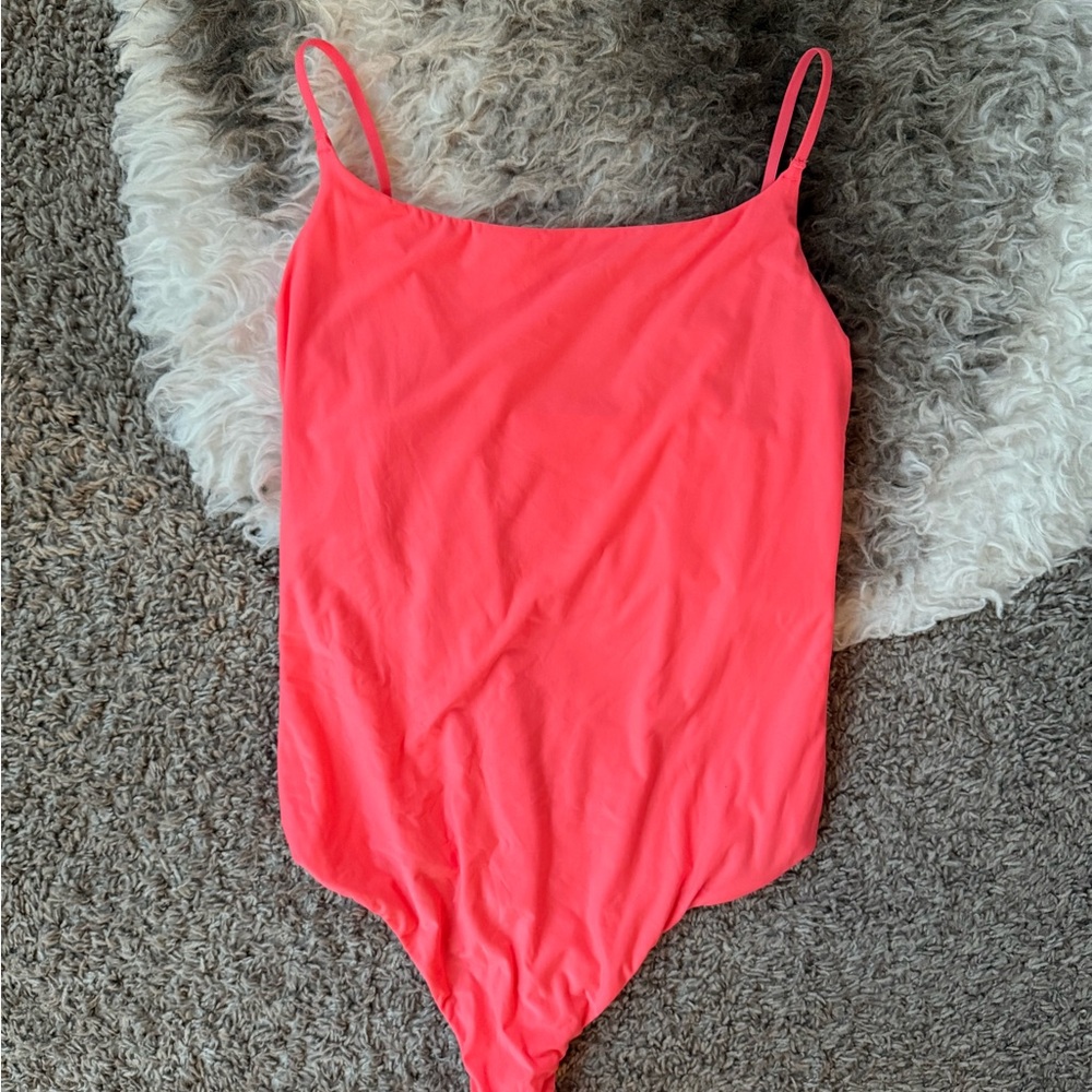 Bright Pink Spaghetti Strap Bodysuit